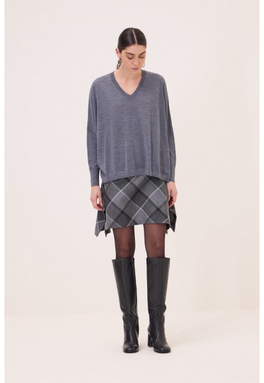 Oversized V-neck sweater Grey