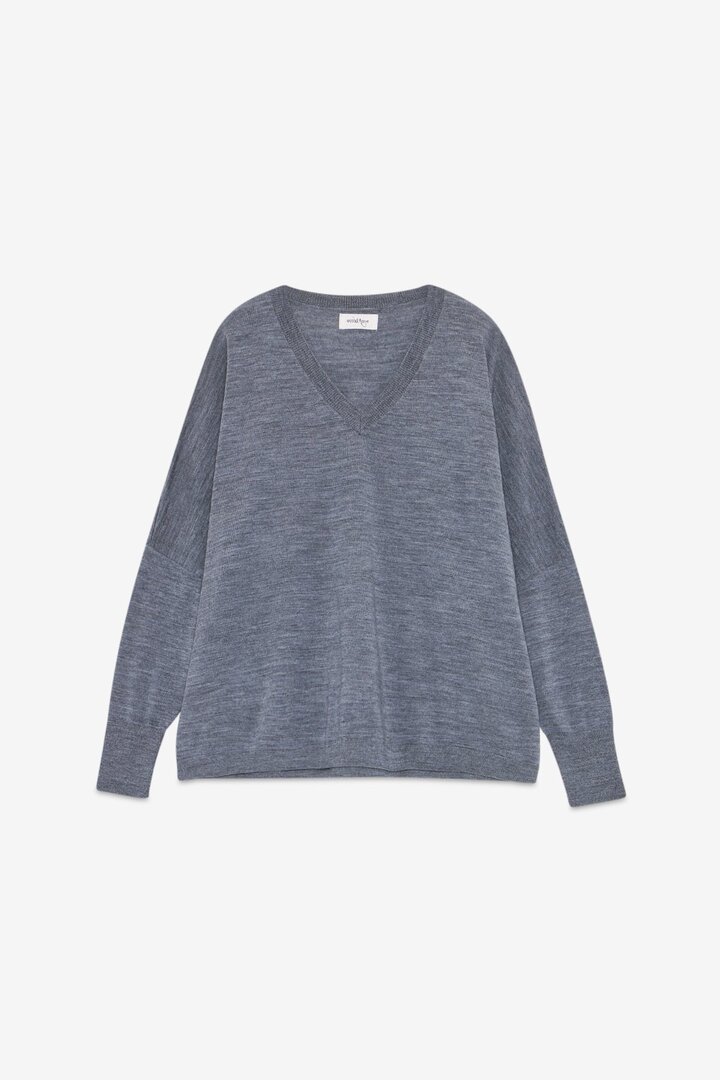 Oversized V-neck sweater Grey