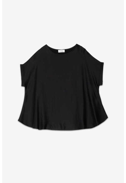 Viscose satin blouse Black