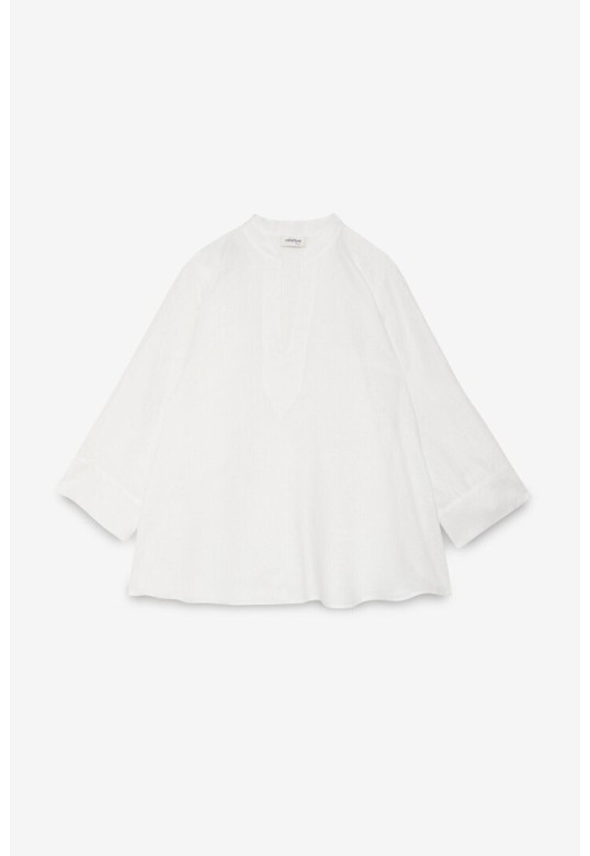 Linen kimono blouse White