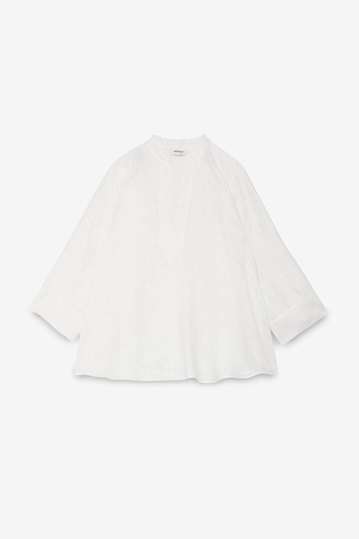 Linen kimono blouse White