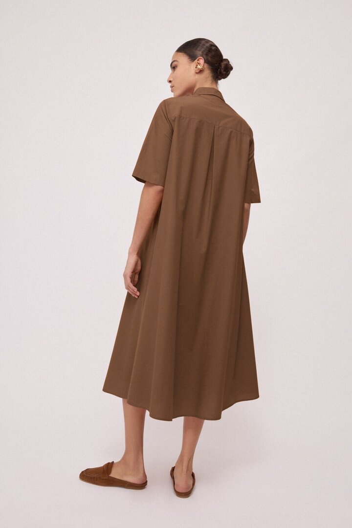 Poplin shirt dress Choccolate