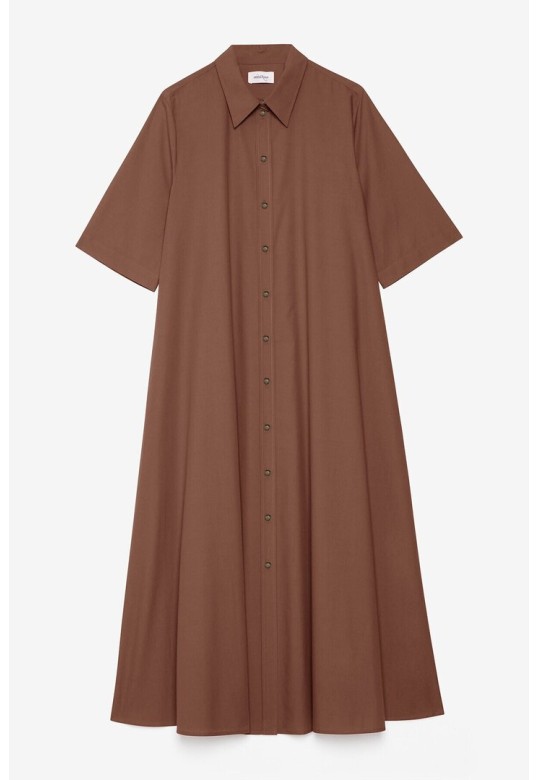 Poplin shirt dress Choccolate