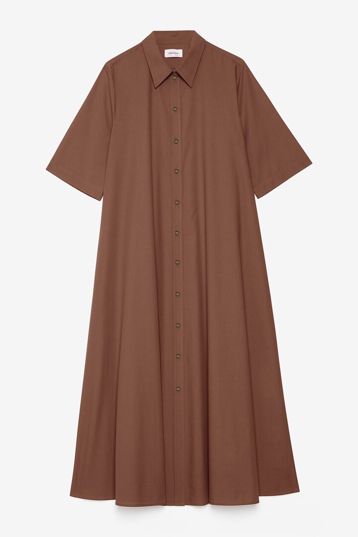 Poplin shirt dress Choccolate