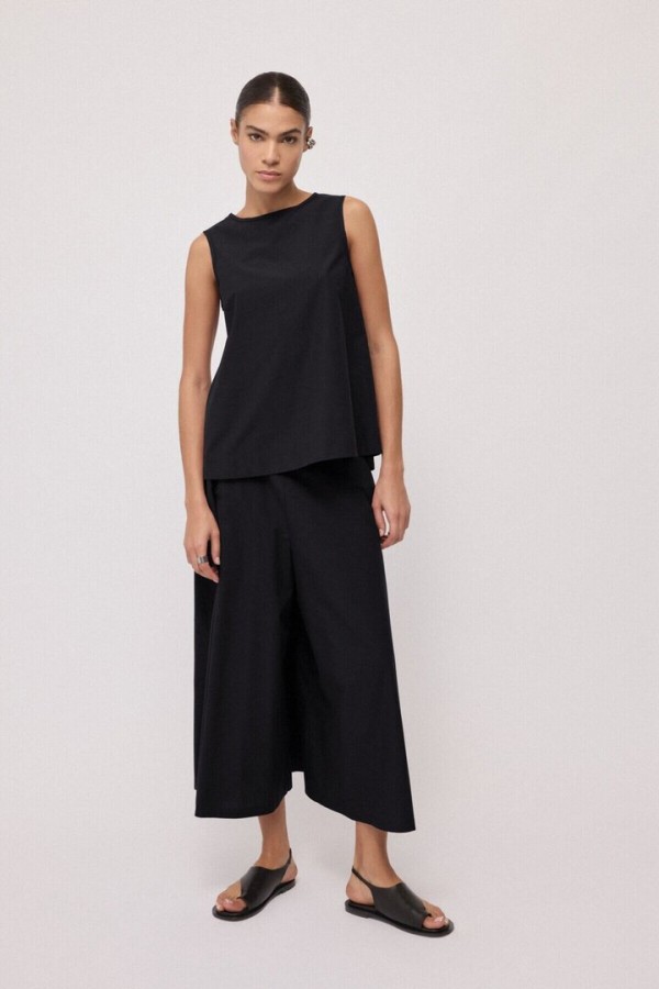 Wide culotte trousers Black
