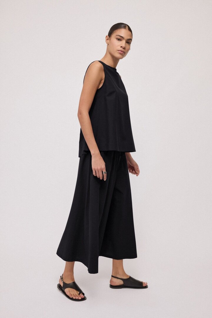 Wide culotte trousers Black