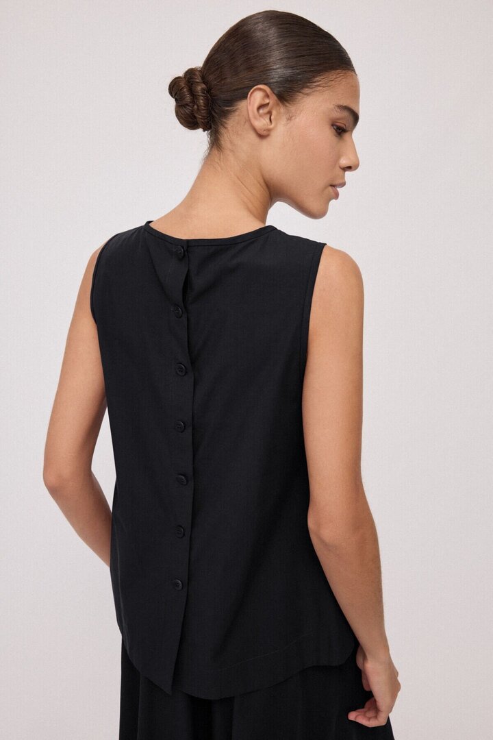 Poplin top Black