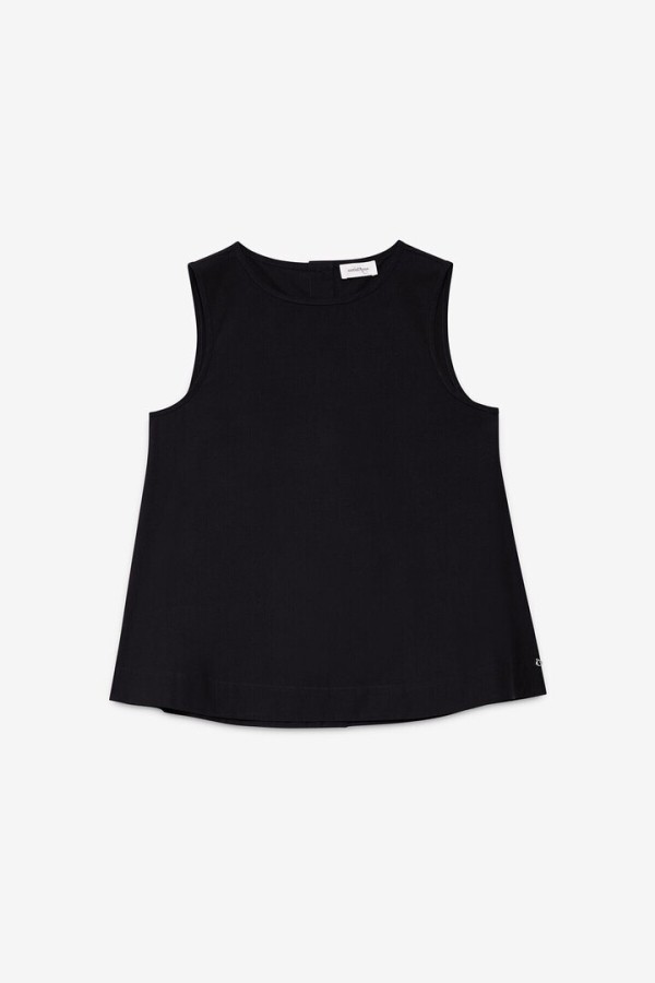 Poplin top Black