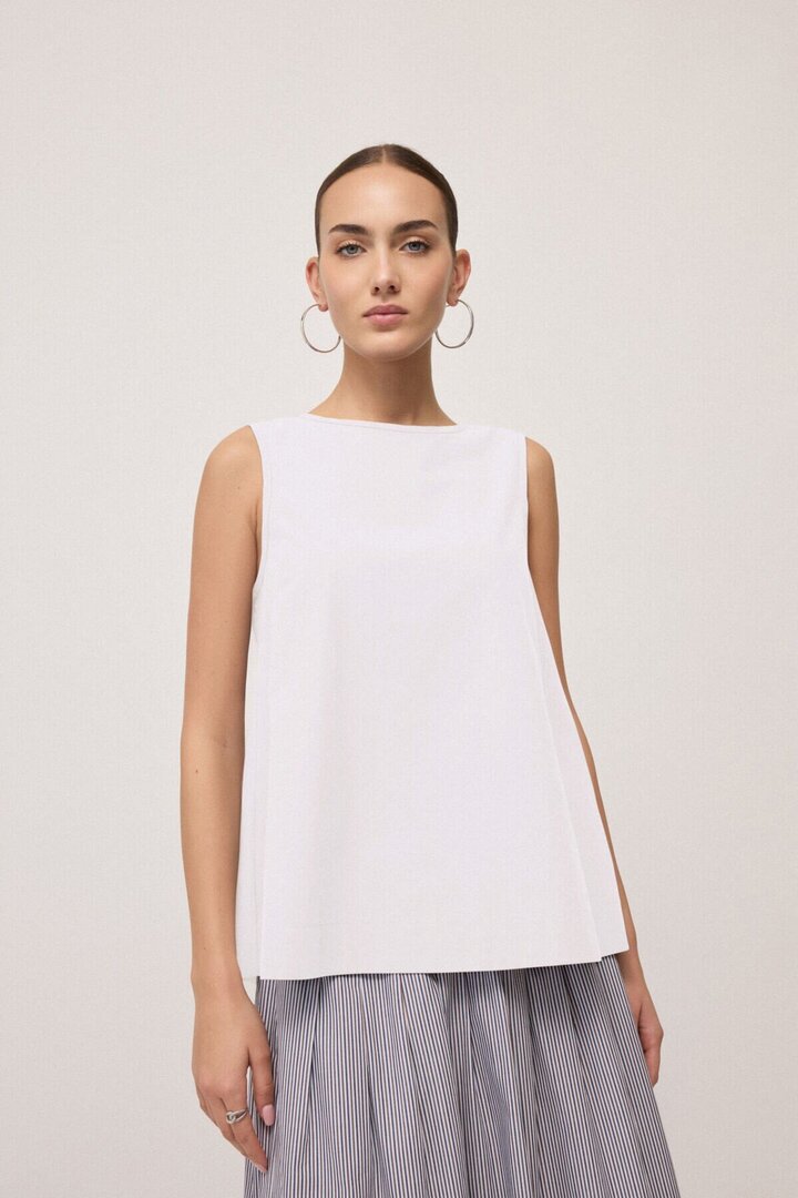 Poplin top Bianco