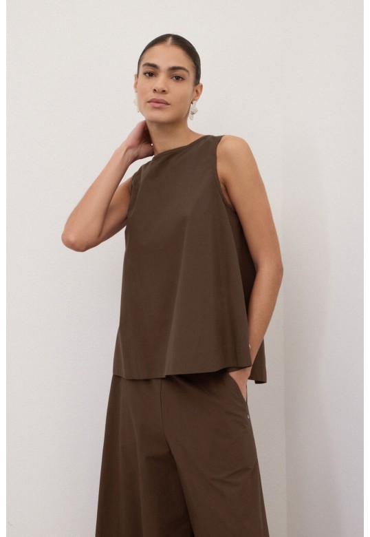Poplin top Choccolate