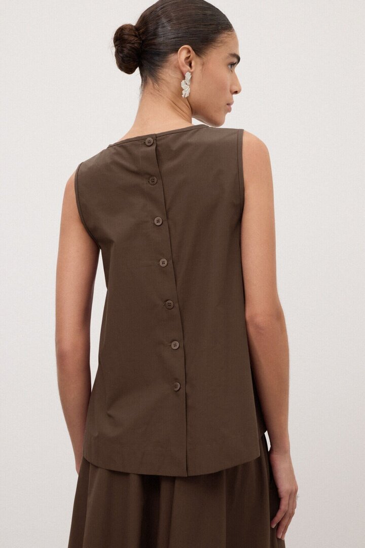 Poplin top Choccolate