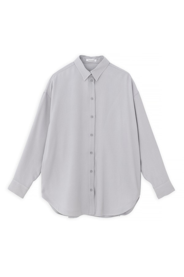TWILL FADE OUT OVERSIZED SHIRT LIGHT GREY