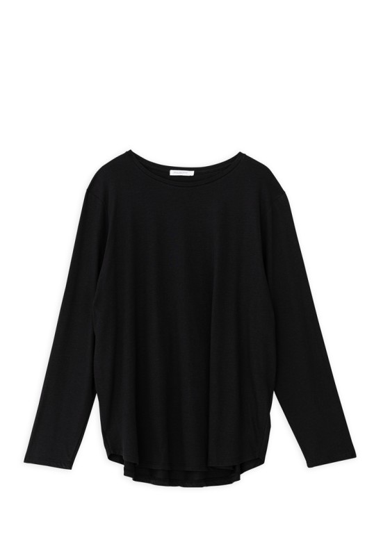 ORGANIC JERSEY OVERSIZED TOP BLACK