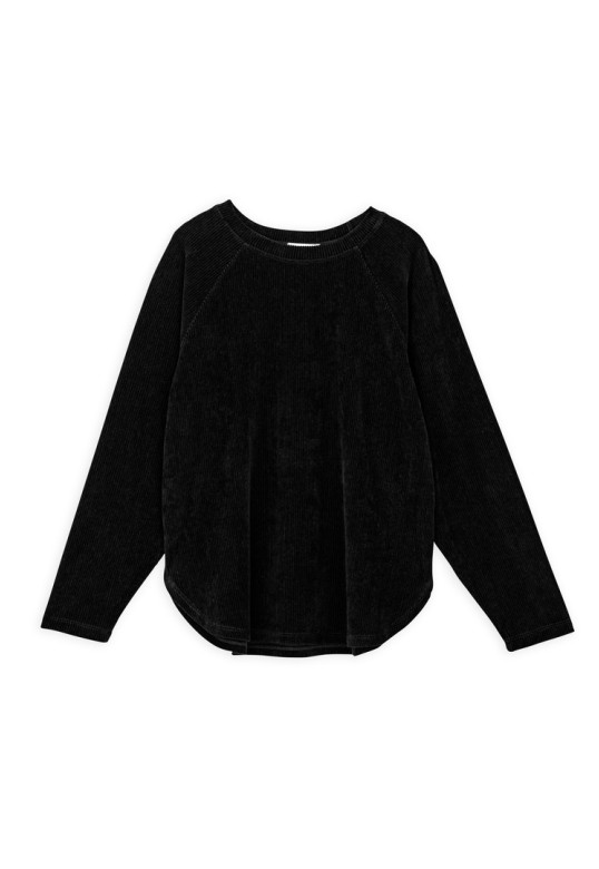 VELOUR CORDUROY SWEATSHIRT BLACK