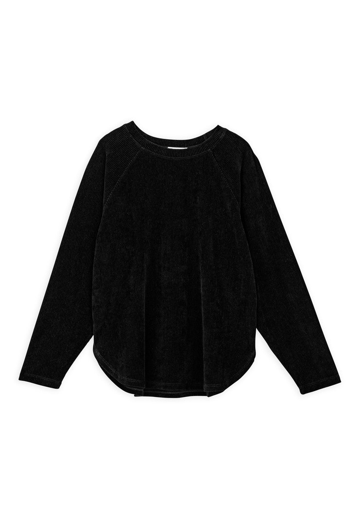 VELOUR CORDUROY SWEATSHIRT BLACK