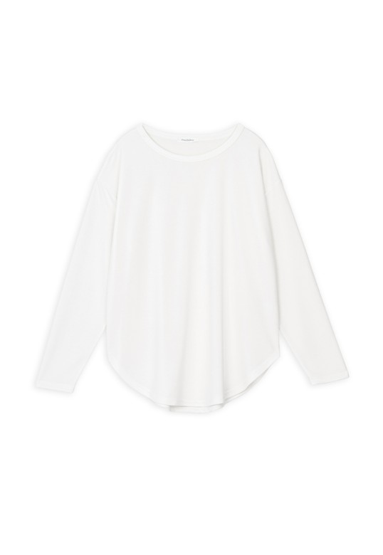 CUPRO PIQUE LONG TOP OFF WHITE