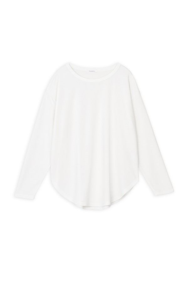 CUPRO PIQUE LONG TOP OFF WHITE