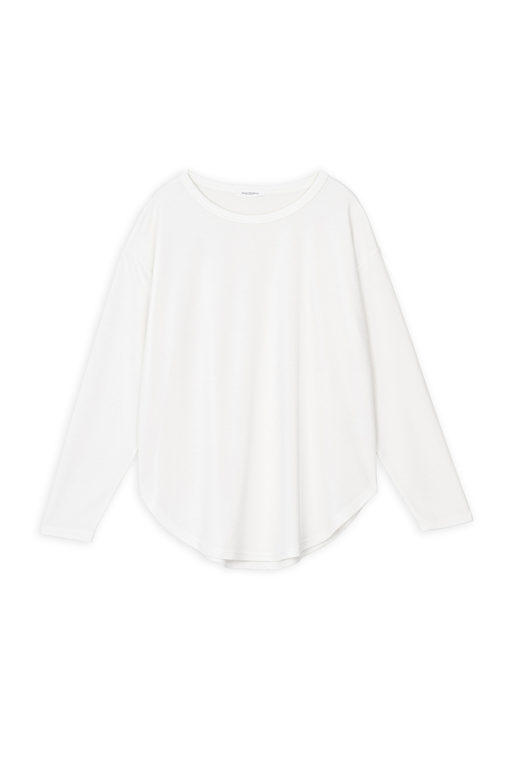 CUPRO PIQUE LONG TOP OFF WHITE