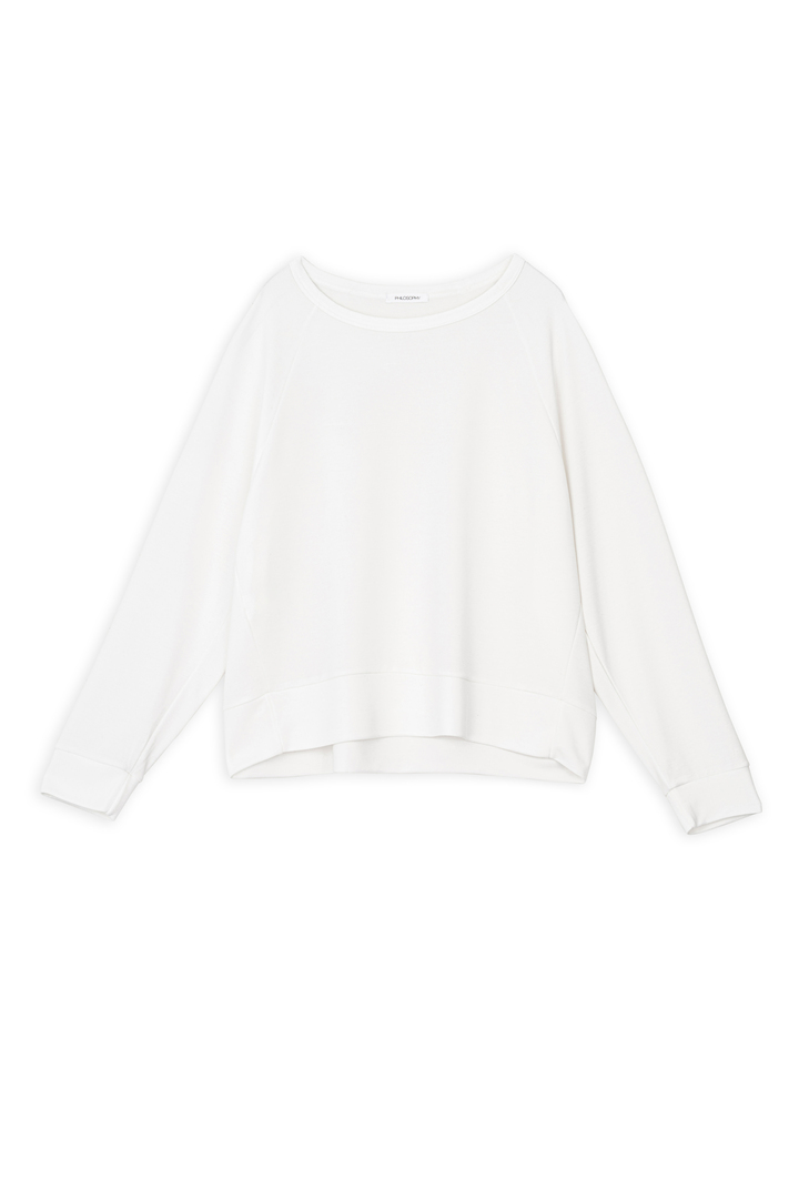 CUPRO PIQUE CROPPED TOP OFF WHITE