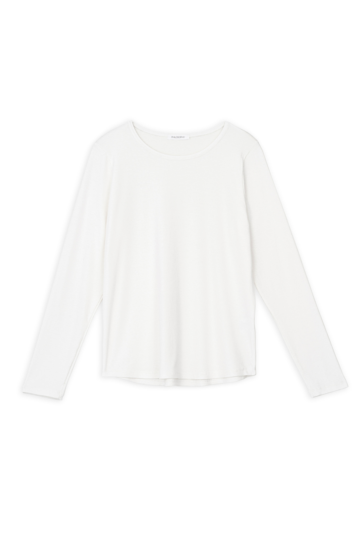 RIB ROUND NECK TOP OFF WHITE