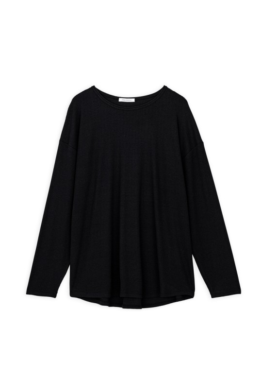 RIB LONG SWEATSHIRT BLACK