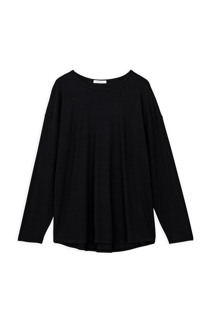 RIB LONG SWEATSHIRT BLACK