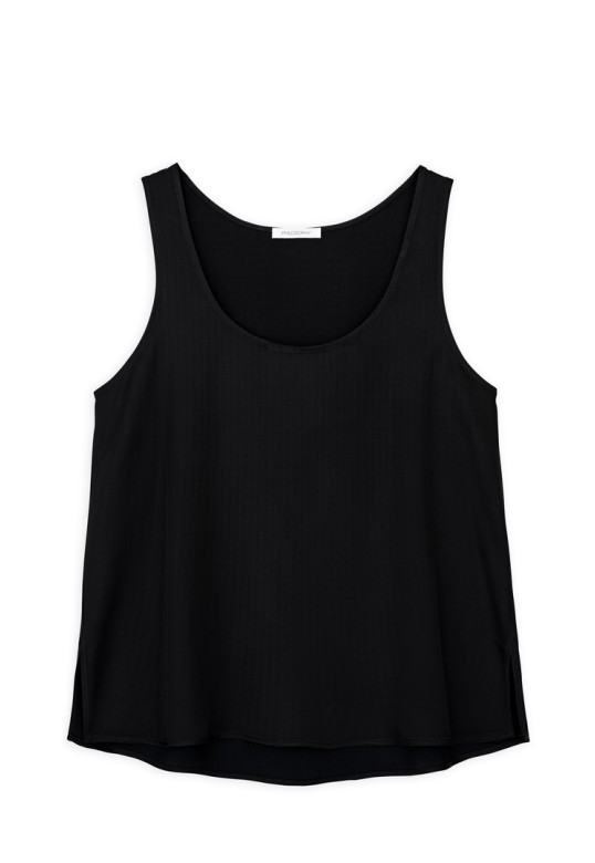 SATIN ECOVERO TANK TOP BLACK