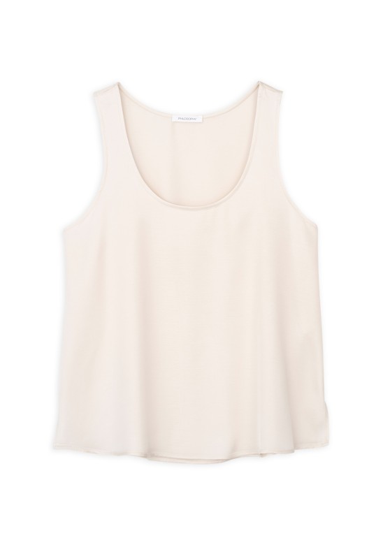 SATIN ECOVERO TANK TOP CREAM