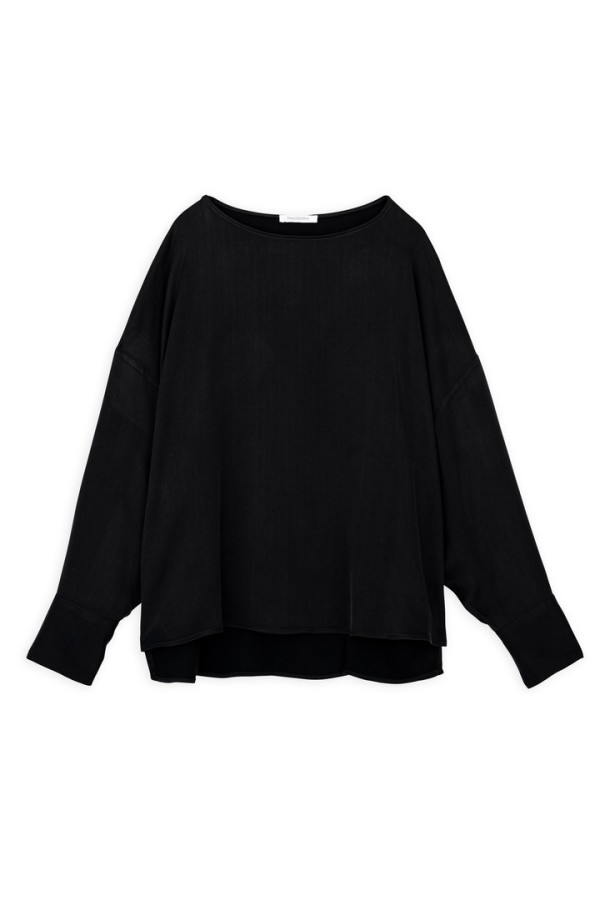 CUPRO VISCOSE OVERSIZED BLOUSE BLACK