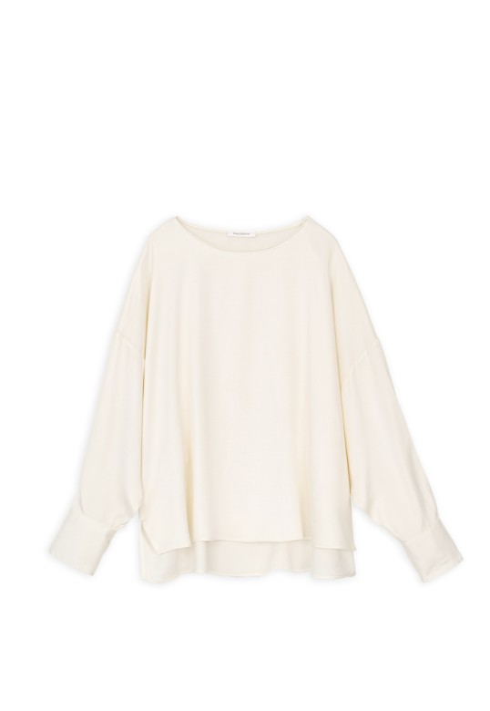 CUPRO VISCOSE OVERSIZED BLOUSE OFF WHITE