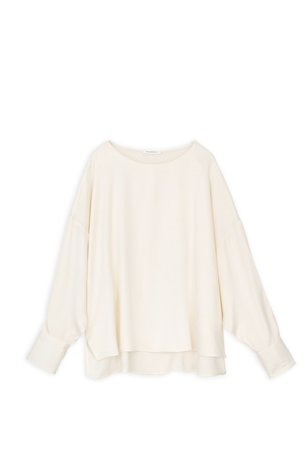 CUPRO VISCOSE OVERSIZED BLOUSE OFF WHITE