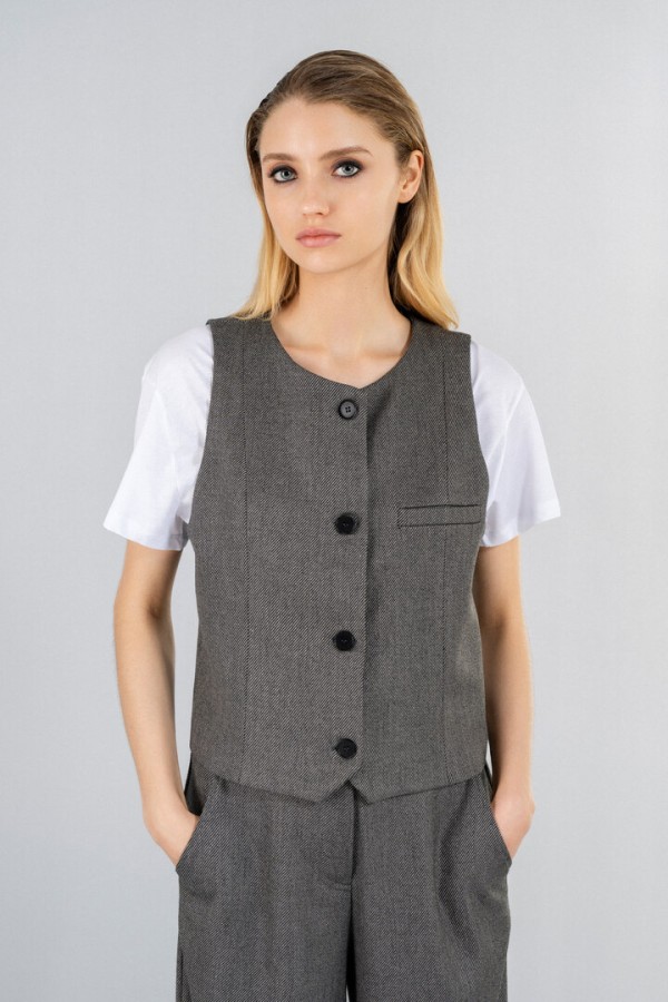 MELANGE T/R VEST BLACK