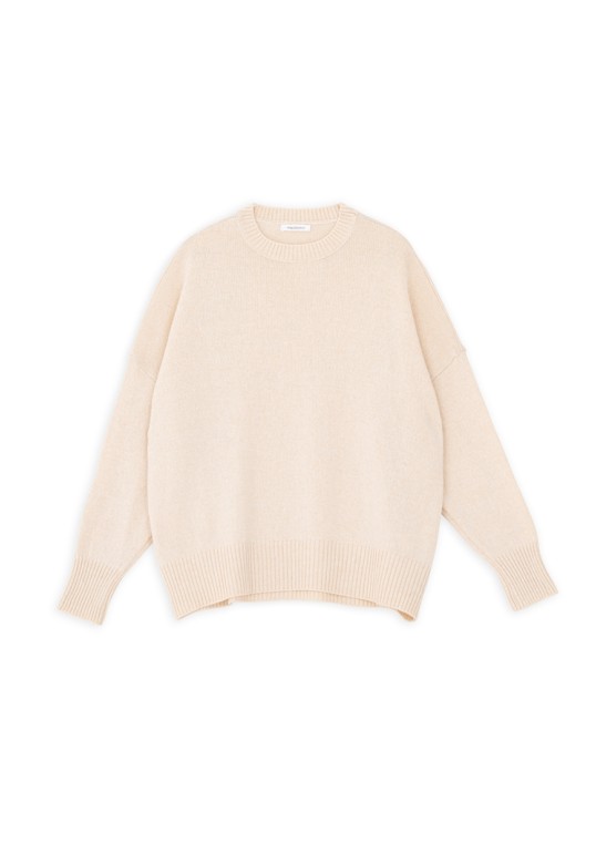 CASHMERE ROUND NECK SWEATER CREAM