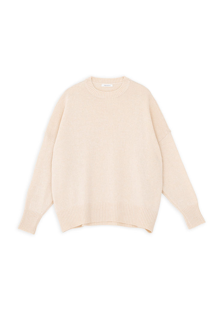 CASHMERE ROUND NECK SWEATER CREAM