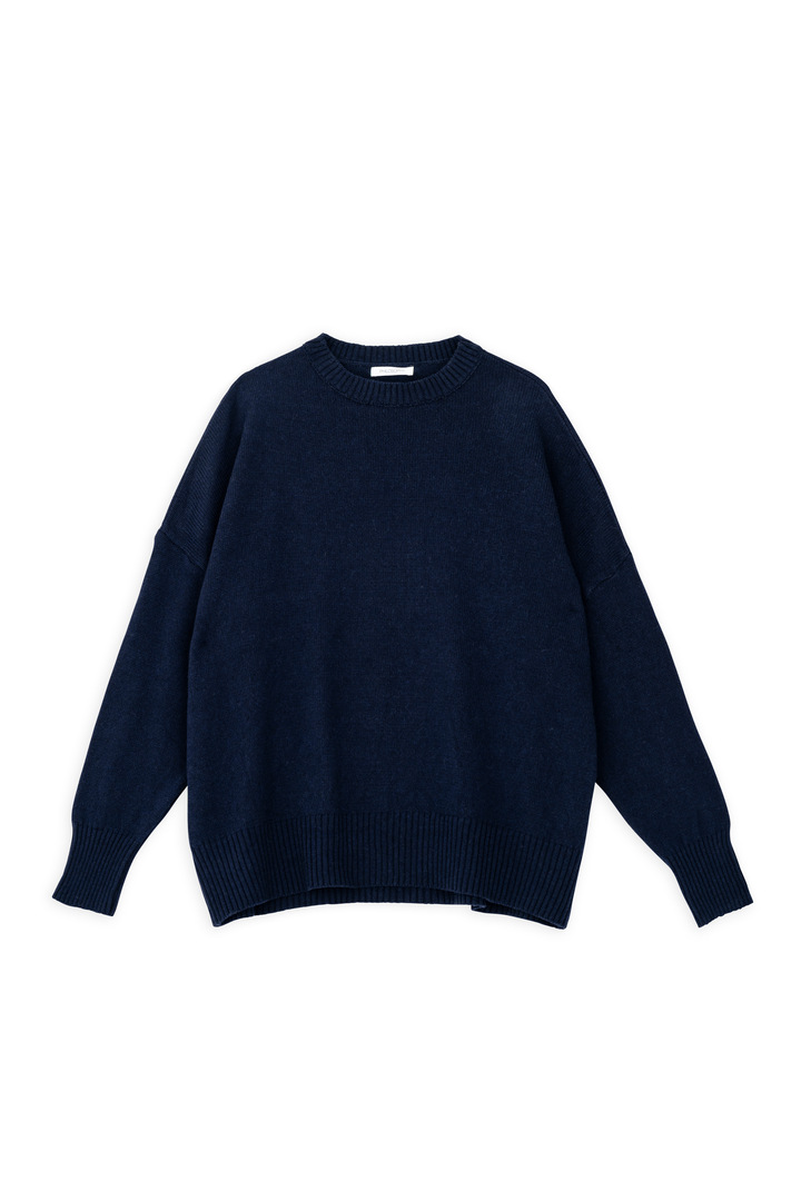 CASHMERE ROUND NECK SWEATER DARK BLUE