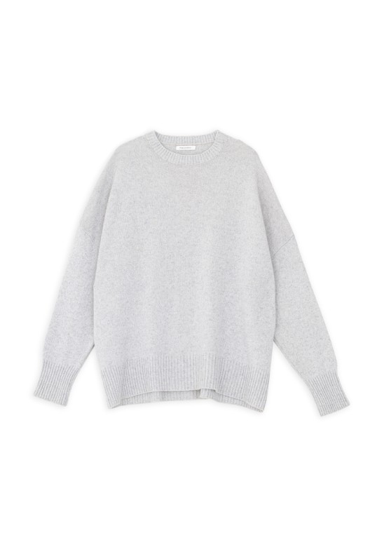 CASHMERE ROUND NECK SWEATER GREY MELANGE