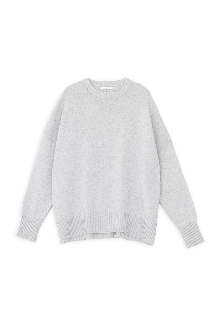 CASHMERE ROUND NECK SWEATER GREY MELANGE