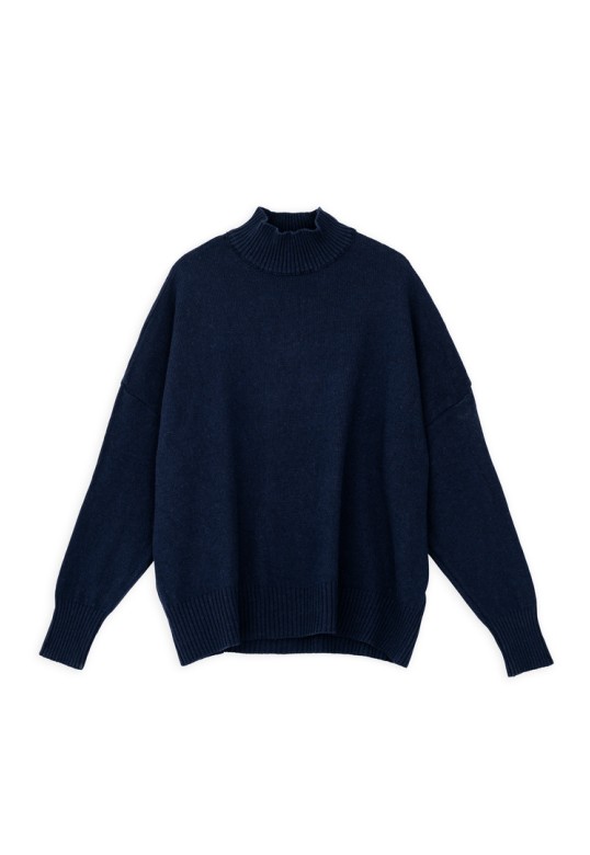 CASHMERE TURTLENECK SWEATER DARK BLUE