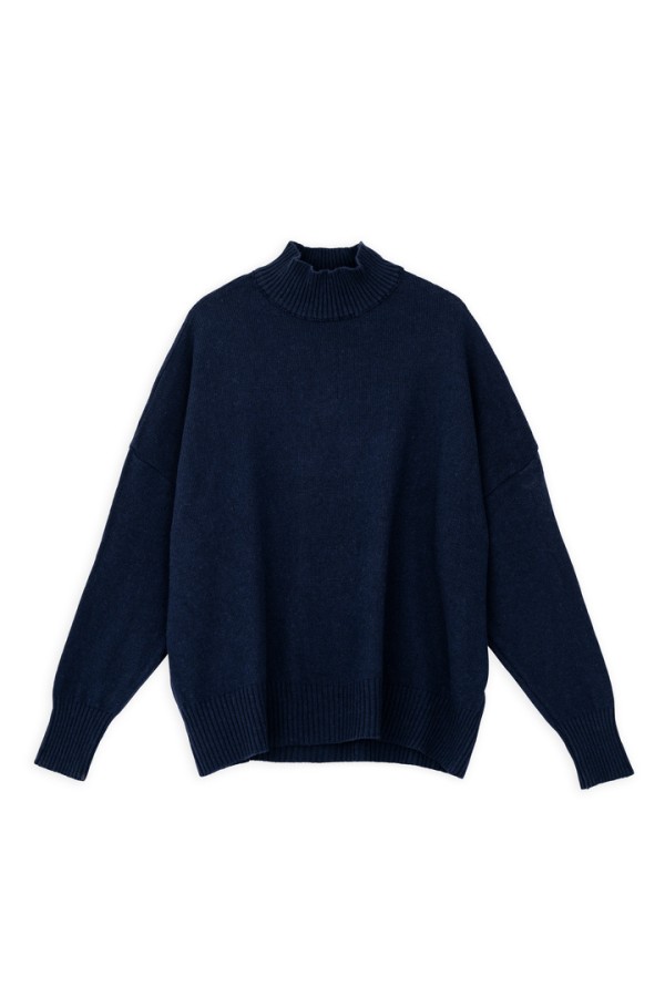 CASHMERE TURTLENECK SWEATER DARK BLUE