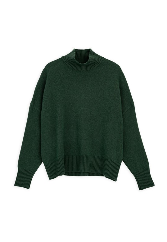 CASHMERE TURTLENECK SWEATER DARK GREEN