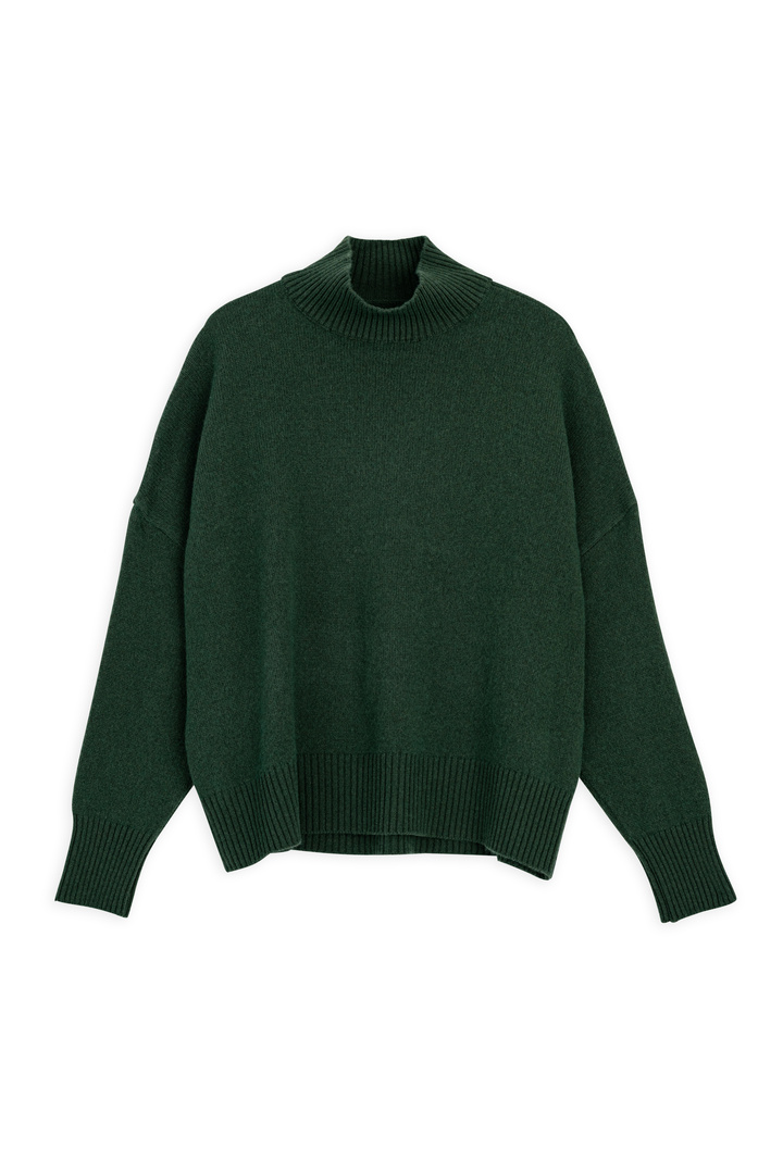 CASHMERE TURTLENECK SWEATER DARK GREEN