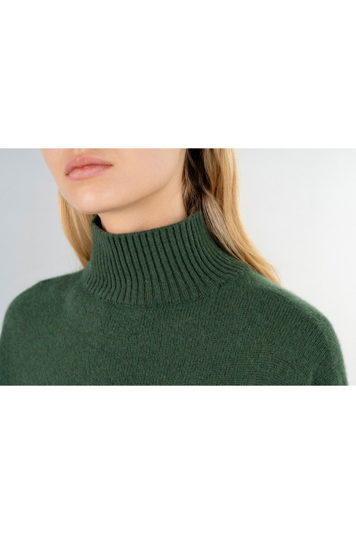 CASHMERE TURTLENECK SWEATER DARK GREEN