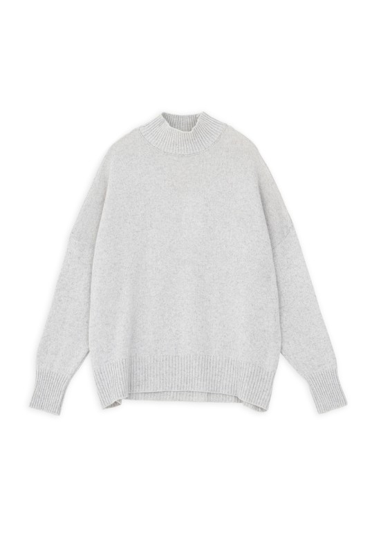 CASHMERE TURTLENECK SWEATER GREY MELANGE