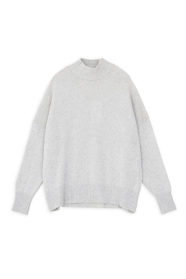 CASHMERE TURTLENECK SWEATER GREY MELANGE