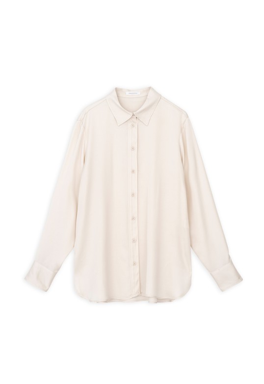 SATIN ECOVERO OVERSIZED SHIRT CREAM