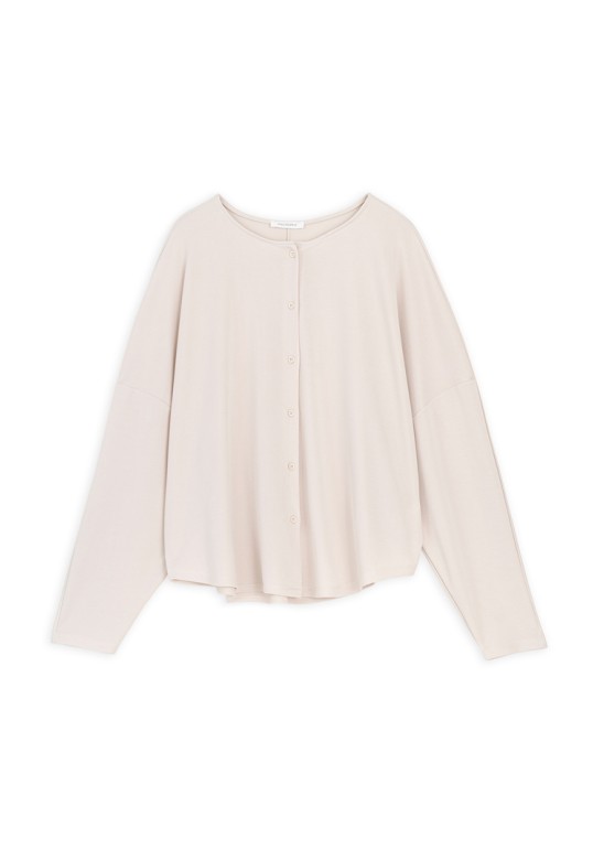 CUPRO PIQUE CROPPED SHIRT CREAM