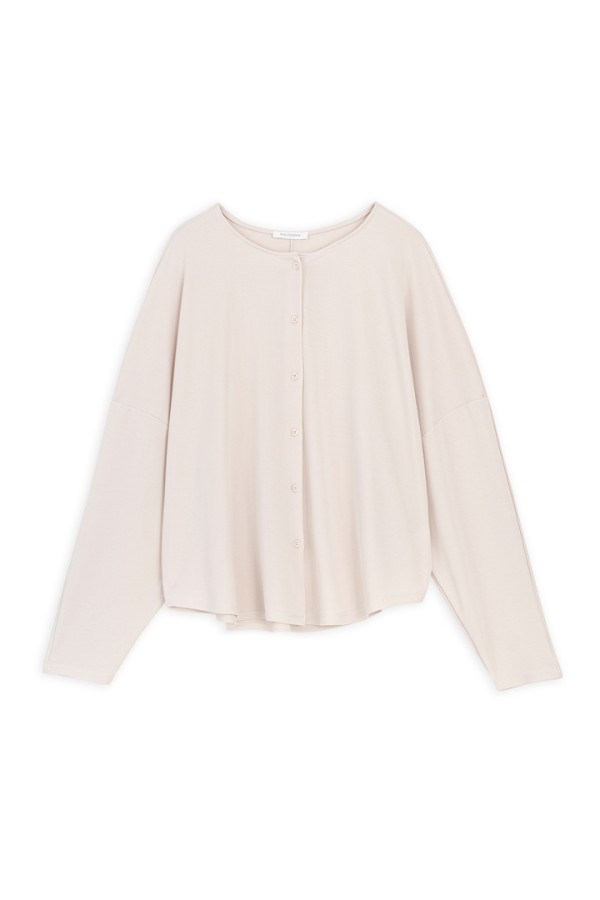 CUPRO PIQUE CROPPED SHIRT CREAM