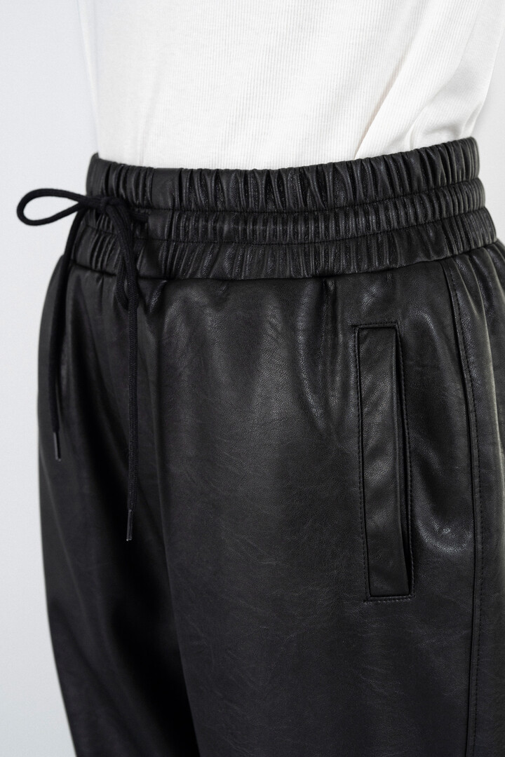 LEATHER JOGGER PANTS BLACK