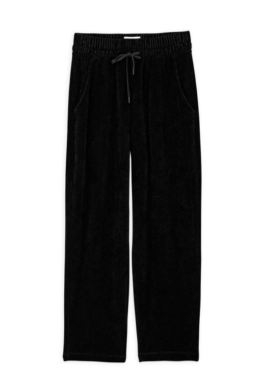 VELOUR CORDUROY JOGGER PANTS BLACK