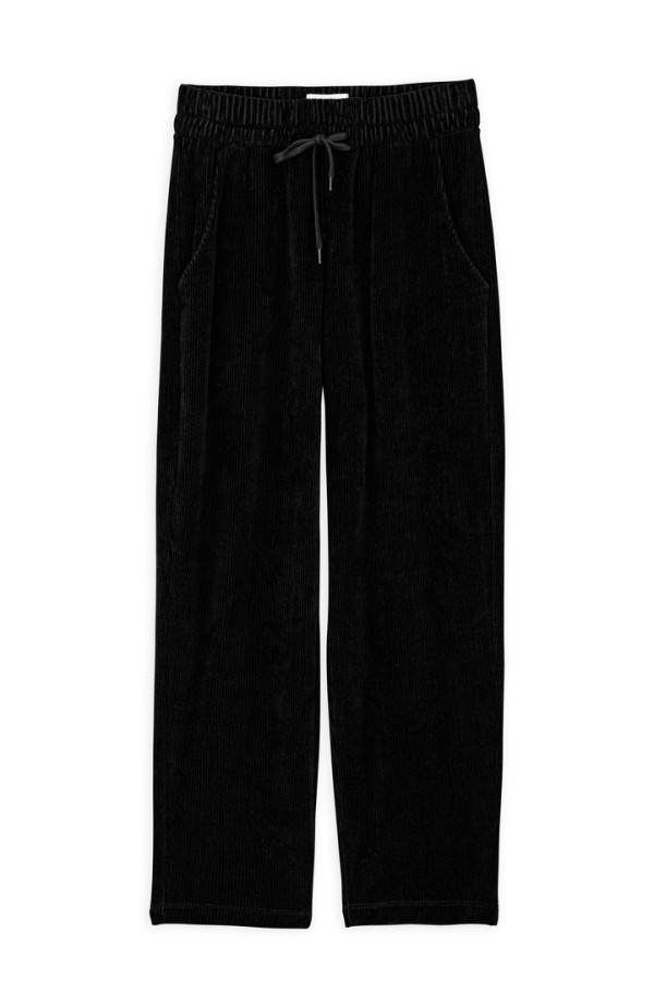 VELOUR CORDUROY JOGGER PANTS BLACK